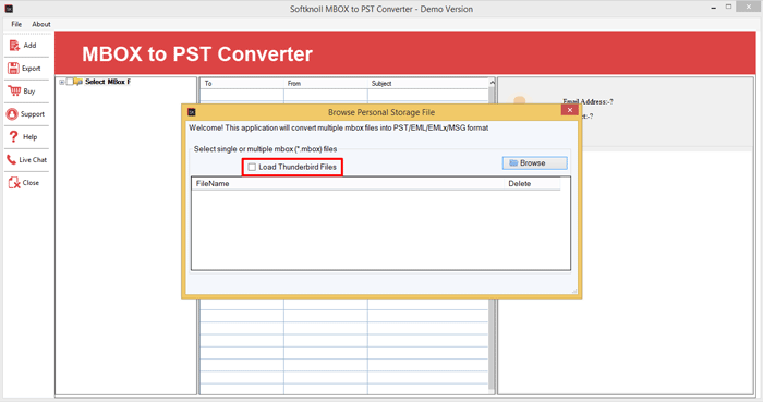 how to work mbox to pst